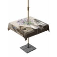 thumbnail image 1 of Outdoor Tablecloths with Umbrella Hole & Zipper, Vintage Flowers 60x60 Inch Square Tablecloths, Birds Retro Art Elegant Farmhouse Waterproof Table Cloth, Patio/Pool/Picnic Table Covers, 1 of 8