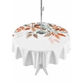 thumbnail image 1 of Outdoor Tablecloths with Umbrella Hole & Zipper, Vintage Leaves Round Tablecloth 54 Inch, Summer Botanical Pastoral Watercolor Waterproof Table Cloth, Patio/Pool/Picnic Table Covers, 1 of 8