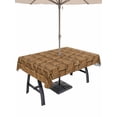thumbnail image 1 of Outdoor Tablecloths with Umbrella Hole & Zipper, Vintage Rattan Rectangle Tablecloth 52x70 Inch, Minimalist Abstract Wicker Texture Brown Waterproof Table Cloth, Patio/Pool/Picnic Table Covers, 1 of 8