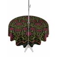 thumbnail image 1 of Outdoor Tablecloths with Umbrella Hole & Zipper, Vintage Red Roses Round Tablecloths 60 Inch, Abstract Art Floral Green Leaves Waterproof Table Cloth, Patio/Pool/Picnic Table Covers, 1 of 8