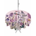thumbnail image 1 of Outdoor Tablecloths with Umbrella Hole & Zipper, Watercolor Floral Round Tablecloths 60 Inch, Spring Lavender Daisy Butterflies Pink Waterproof Table Cloth, Patio/Pool/Picnic Table Covers, 1 of 8