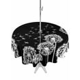 thumbnail image 1 of Outdoor Tablecloths with Umbrella Hole & Zipper, White Dandelion Round Tablecloth 54 Inch, Spring Flowers Botanical Vintage Black Waterproof Table Cloth, Patio/Pool/Picnic Table Covers, 1 of 8