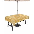 thumbnail image 1 of Outdoor Tablecloths with Umbrella Hole & Zipper, Yellow Botanical Rectangle Tablecloth 52x70 Inch, Spring Summer Chic Wildflowers Waterproof Table Cloth, Patio/Pool/Picnic Table Covers, 1 of 8