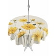 thumbnail image 1 of Outdoor Tablecloths with Umbrella Hole & Zipper, Yellow Flowers Round Tablecloth 54 Inch, Spring Floral Butterflies Pastoral Waterproof Table Cloth, Patio/Pool/Picnic Table Covers, 1 of 8