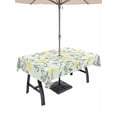 thumbnail image 1 of Outdoor Tablecloths with Umbrella Hole & Zipper, Yellow Spring Floral 54x80 Inch Tablecloth Rectangle, Flowers Leaves Pastoral Botanical Waterproof Table Cloth, Patio/Pool/Picnic Table Covers, 1 of 8