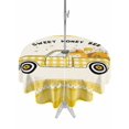 thumbnail image 1 of Outdoor Tablecloths with Umbrella Hole & Zipper, Yellow Truck Round Tablecloth 54 Inch, Spring Bees Daisy Car Star Buffalo Plaid Lines Waterproof Table Cloth, Patio/Pool/Picnic Table Covers, 1 of 8
