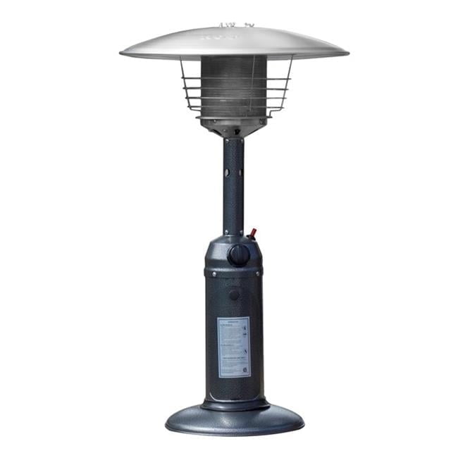 Hammered Silver Tabletop Propane Patio Heater with Emergency Shut Off
