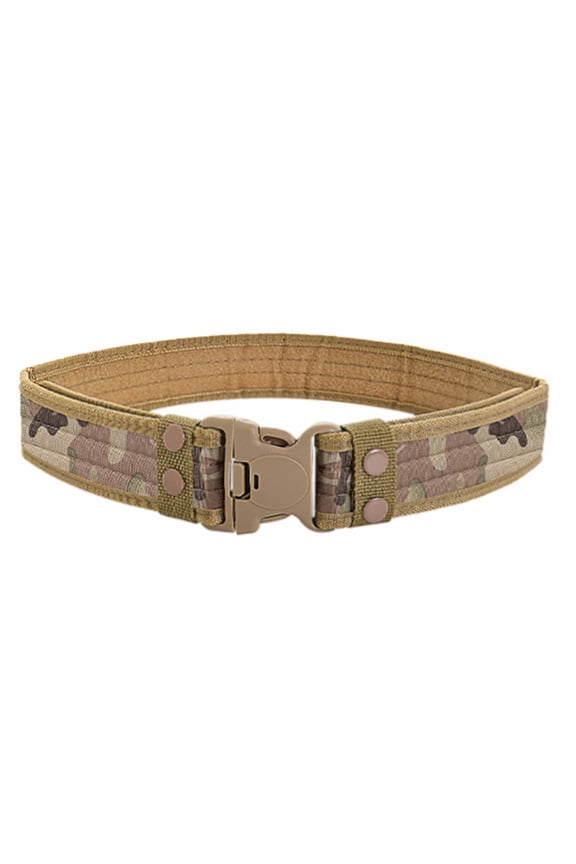 Outdoor Tactical Belt, Heavy Duty Adjustable Nylon Webbing Belt For Men Women, Military Style Work Belt For Hunting Camping Hiking Trekking, 1 Pack Waist Belt For Security Gear