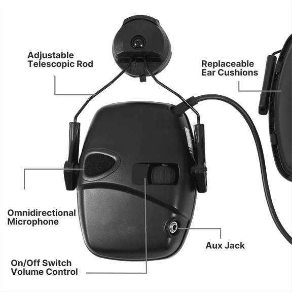 Outdoor Tactical Electronic- Earmuff -Range Anti-Noise Headset Impact Sound Amplification HearingProtector B