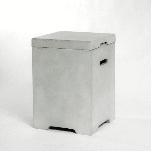 Light Gray Concrete Outdoor Propane Tank Cover Side Table