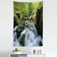 thumbnail image 1 of Outdoor Tapestry, National Park with Cascade Flowing into the Woods Mother Earth Image, Fabric Wall Hanging Decor for Bedroom Living Room Dorm, 5 Sizes, Fern Green Dark Grey, by Ambesonne, 1 of 1