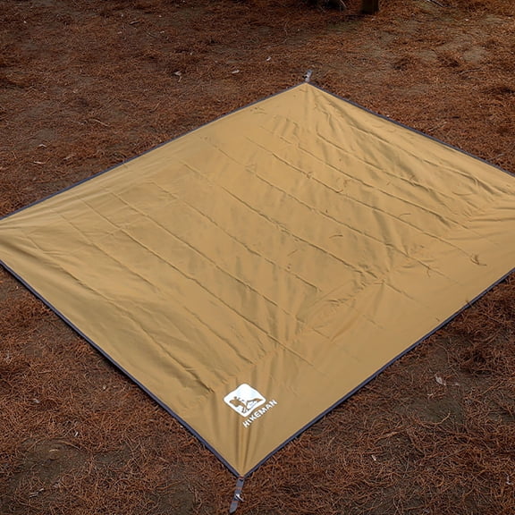 Outdoor Tent Mat, Rvkxad Thickened Cloth Picnic Mat, Multi-Purpose Sunshade Waterproof Ground Cover, Portable Compact Camping Tarp for Beach Hammock Shelter, Khaki