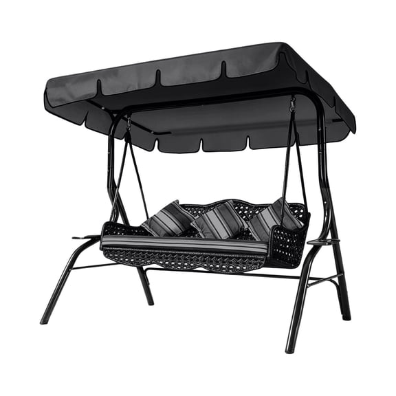 Outdoor Terrace Gliding Swing Multi Angle Adjustable Sun Awning Wind Resistant Patio Seat for Garden Backyard Porch Balcony Leisure Use 200X145CM