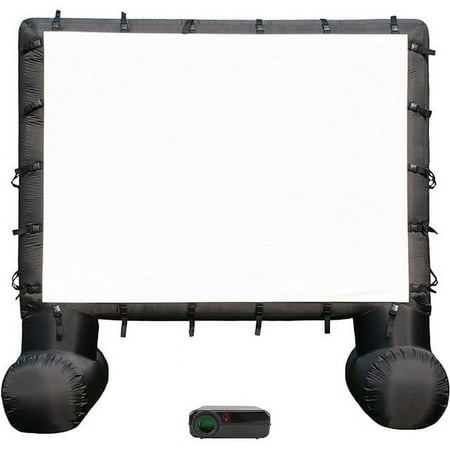 Total HomeFX - 1500 Outdoor Theater Kit with 72" Inflatable Screen - Black