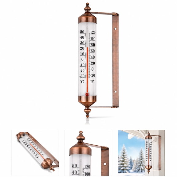 Outdoor Thermometer, 10 Inch Analog Temperature Gauge, Adjustable Wall or Window Mount, Weatherproof Display for Patio, Garden, Greenhouse