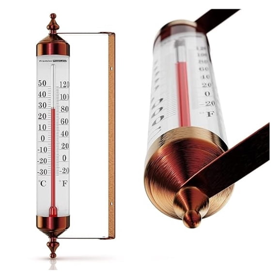 Outdoor Thermometer Indoor Waterproof - Large 10.2 Decorative Wall Thermometer with Adjustable Angle, Patio, Garden, Greenhouse Temperature Gauge -40 to 120F