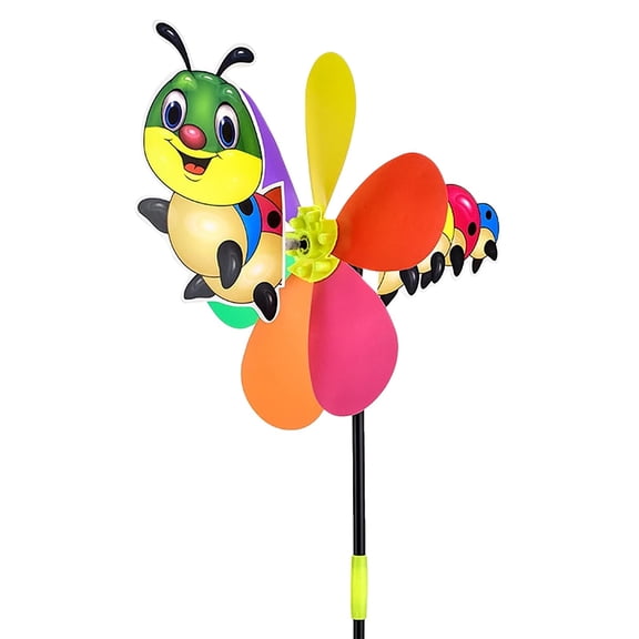 Outdoor Three Cartoon Pattern Optional Windmill Children's Toy Sensory Items Lights Yard Decorations Wind on Stake Mechanical Engineering for Kids And Wand for Kids Yard Science for Boys 4 Science