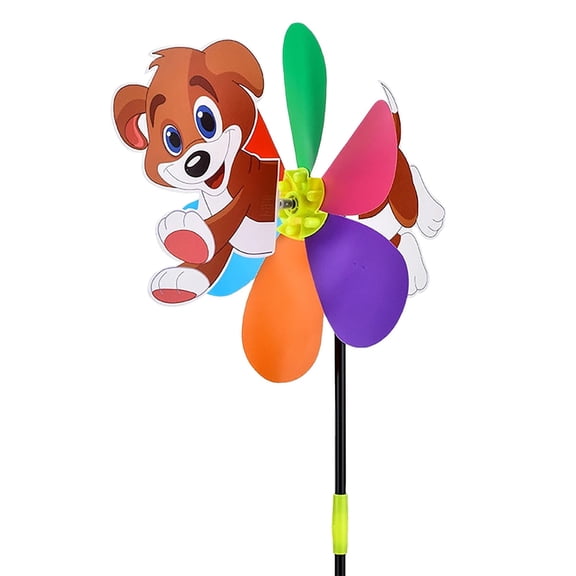 Outdoor Three Cartoon Pattern Optional Windmill Children's Toy Sensory Items Lights Yard Decorations Wind on Stake Mechanical Engineering for Kids And Wand for Kids Yard Science for Boys 4 Science
