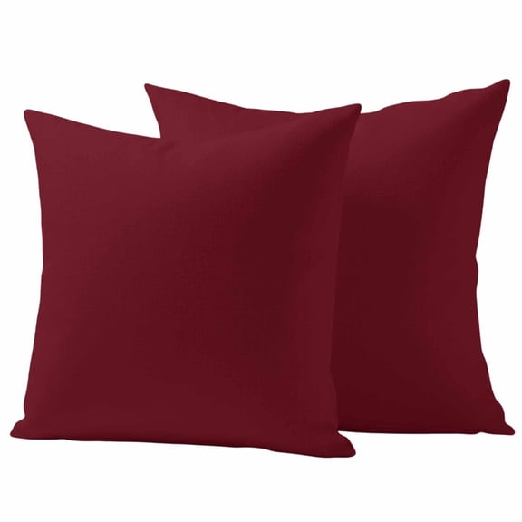 Outdoor Throw Pillow Cover 18x18in Set of 2 Wine Red Dark Maroon Waterproof Decorative Cushion Case,Square Pillowcases for Patio Garden Tent Couch Sofa