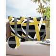 thumbnail image 1 of Outdoor Throw Pillow Cover Abstract Geometric Art Line on Black Waterproof Cushion Covers 2 Pack Yellow White Gray Stripe Pillow Cases Home Decoration for Patio Garden Couch Sofa, 1 of 7