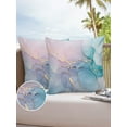 Outdoor Throw Pillow Cover Abstract Turquoise and Pink Marble