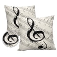 thumbnail image 1 of Outdoor Throw Pillow Cover Black Ink Musical Note Design Waterproof Cushion Covers 2 Pack Retro Sheet Music Pillow Cases Home Decoration for Patio Garden Couch Sofa, 1 of 6