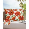 thumbnail image 1 of Outdoor Throw Pillow Cover Blossom Orange Poppy Flowers Waterproof Cushion Covers 2 Pack Spring Watercolor Floral on White Pillow Cases Home Decoration for Patio Garden Couch Sofa, 1 of 7