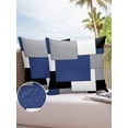thumbnail image 1 of Outdoor Throw Pillow Cover Blue Black White Grey Art Waterproof Cushion Covers 2 Pack Splicing Modern Color Block Pillow Cases Home Decoration for Patio Garden Couch Sofa, 1 of 7