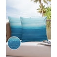 thumbnail image 1 of Outdoor Throw Pillow Cover Blue Ombre Ocean Oil Pianting Waterproof Cushion Covers 2 Pack Abstract Sea Art Pillow Cases Home Decoration for Patio Garden Couch Sofa, 1 of 7