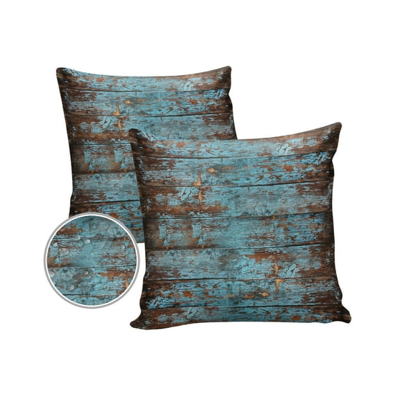 Outdoor Throw Pillow Cover Farm Rustic Barn Planks Waterproof Cushion Covers 2 Pack Vintage Wooden Texture Pillow Cases Home Decoration for Patio Garden Couch Sofa