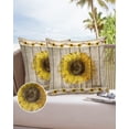thumbnail image 1 of Outdoor Throw Pillow Cover Farm Watercolor Sunflowers Waterproof Cushion Covers 2 Pack Vintage Rustic Wooden Plank Pillow Cases Home Decoration for Patio Garden Couch Sofa, 1 of 7