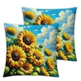thumbnail image 1 of Outdoor Throw Pillow Cover Farm Waterproof Cushion Pack Floral Green Leaves Blue Sky Pillow Cases Home Decoration for Patio Garden Couch Sofa, 1 of 6