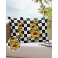 thumbnail image 1 of Outdoor Throw Pillow Cover Farmhouse Blossom Sunflowers Buffalo Plaid Waterproof Cushion Covers 2 Pack Black White Pillow Cases Home Decoration for Patio Garden Couch Sofa, 1 of 7