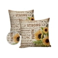 thumbnail image 1 of Outdoor Throw Pillow Cover Farmhouse Sunflower Floral Waterproof Cushion Covers 2 Pack Retro Newspaper with Quotes Pillow Cases Home Decoration for Patio Garden Couch Sofa, 1 of 6
