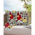thumbnail image 1 of Outdoor Throw Pillow Cover Gnome with Spring Flower Ladybug Waterproof Cushion Covers 2 Pack Burlap Linen and Checker Grid Pillow Cases Home Decoration for Patio Garden Couch Sofa, 1 of 7