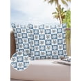 thumbnail image 1 of Outdoor Throw Pillow Cover Marine Ocean Seamless Sea Turtle Waterproof Cushion Covers 2 Pack Blue and White Buffalo Plaid Pillow Cases Home Decoration for Patio Garden Couch Sofa, 1 of 7