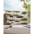thumbnail image 1 of Outdoor Throw Pillow Cover Medieval Abstract Geometric Art Waterproof Cushion Covers 2 Pack Orange Teal Red Oval on Linen Pillow Cases Home Decoration for Patio Garden Couch Sofa, 1 of 7