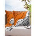 thumbnail image 1 of Outdoor Throw Pillow Cover Modern Abstract Wave Lines Waterproof Cushion Covers 2 Pack Ombre Orange White Grey Pillow Cases Home Decoration for Patio Garden Couch Sofa, 1 of 7