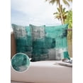 thumbnail image 1 of Outdoor Throw Pillow Cover Modern Teal and Gray Painting Art Waterproof Cushion Covers 2 Pack Abstract Retro Graffiti Pillow Cases Home Decoration for Patio Garden Couch Sofa, 1 of 7