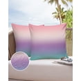 thumbnail image 1 of Outdoor Throw Pillow Cover Purple Pink Teal Color Gradient Waterproof Cushion Covers 2 Pack Modern Minimalist Ombre Art Pillow Cases Home Decoration for Patio Garden Couch Sofa, 1 of 7