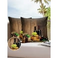thumbnail image 1 of Outdoor Throw Pillow Cover Red and White Wine Glasses Waterproof Cushion Covers 2 Pack Farm Wood Plank Pillow Cases Home Decoration for Patio Garden Couch Sofa, 1 of 7