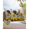 thumbnail image 1 of Outdoor Throw Pillow Cover Rustic Farm Rooster Animals Sunflowers Waterproof Cushion Covers 2 Pack Vintage Wooden Planks Pillow Cases Home Decoration for Patio Garden Couch Sofa, 1 of 7