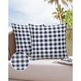 thumbnail image 1 of Outdoor Throw Pillow Cover Rustic Farmhouse Navy Blue and White Buffalo Checked Plaid Waterproof Cushion Covers 2 Pack Lattice Pillow Cases Home Decoration for Patio Garden Couch Sofa, 1 of 7