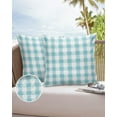 thumbnail image 1 of Outdoor Throw Pillow Cover Rustic Farmhouse Watercolor Teal Buffalo Plaid Waterproof Cushion Covers 2 Pack Rural Country Pillow Cases Home Decoration for Patio Garden Couch Sofa, 1 of 7