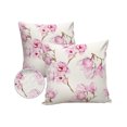 thumbnail image 1 of Outdoor Throw Pillow Cover Spring Pink Watercolor Flowers Branches Waterproof Cushion Covers 2 Pack Chic Floral Pillow Cases Home Decoration for Patio Garden Couch Sofa, 1 of 1
