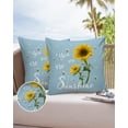 thumbnail image 1 of Outdoor Throw Pillow Cover Sunflower with Sunshine Text Waterproof Cushion Covers 2 Pack Farm Bees Floral on Blue Pillow Cases Home Decoration for Patio Garden Couch Sofa, 1 of 7