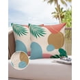 thumbnail image 1 of Outdoor Throw Pillow Cover Tropical Green Leaf Color Block Waterproof Cushion Covers 2 Pack Abstract Geometric Art Pillow Cases Home Decoration for Patio Garden Couch Sofa, 1 of 7