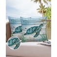 thumbnail image 1 of Outdoor Throw Pillow Cover Underwater Sea Turtle Seaweed Waterproof Cushion Covers 2 Pack Compass Starfish on Wood Plank Pillow Cases Home Decoration for Patio Garden Couch Sofa, 1 of 7