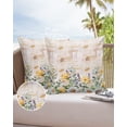 thumbnail image 1 of Outdoor Throw Pillow Cover Watercolor Floral Eucalyptus Leaf Waterproof Cushion Covers 2 Pack Flower on Vintage Newspaper Pillow Cases Home Decoration for Patio Garden Couch Sofa, 1 of 7
