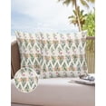 thumbnail image 1 of Outdoor Throw Pillow Cover Watercolor Flower Leaves Branch Waterproof Cushion Covers 2 Pack Seamless Floral Bud on Beige Pillow Cases Home Decoration for Patio Garden Couch Sofa, 1 of 7